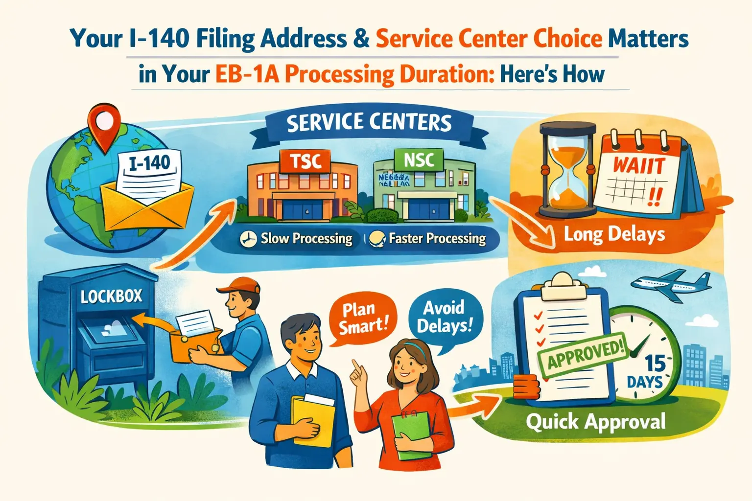Your I-140 Filing Address & Service Center Choice Matters in Your EB-1A Processing Duration: Here’s How Your I-140 Filing Address & Service Center Choice Matters in Your EB-1A Processing Duration: Here’s How